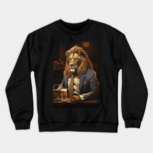 Funny Lion Beer Crewneck Sweatshirt